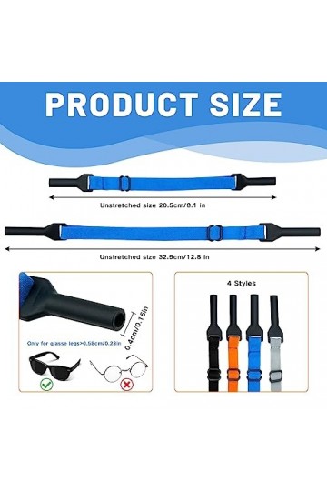 Leikedun Lot de 4 cordons à lunettes, multicolore, 20.5cm*1cm