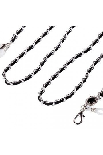 PINGHE Chaîne de lunettes – Sangle de support pour lunettes de soleil/lunettes – Chaîne de lunettes de lecture – Or/argent – 