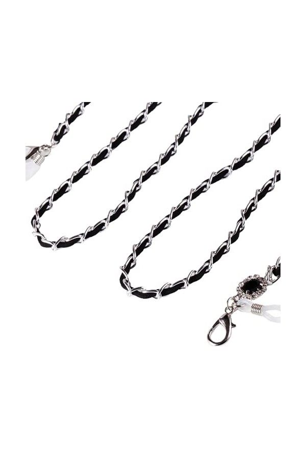 PINGHE Chaîne de lunettes – Sangle de support pour lunettes de soleil/lunettes – Chaîne de lunettes de lecture – Or/argent – 