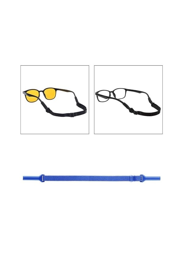 harayaa Sangle de lunettes en Silicone, cordon de lunettes, porte-lunettes autour du cou pour adultes, bleu