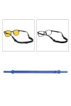 harayaa Sangle de lunettes en Silicone, cordon de lunettes, porte-lunettes autour du cou pour adultes, bleu