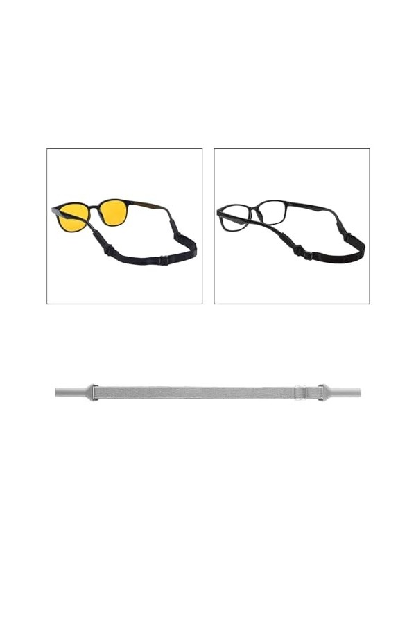 harayaa Sangle de lunettes en Silicone, cordon de lunettes, porte-lunettes autour du cou pour adultes, gris