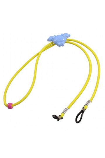Ruilogod Cordon en nylon jaune support réglable en boucle en caoutchouc Lunettes Conseil Retenue