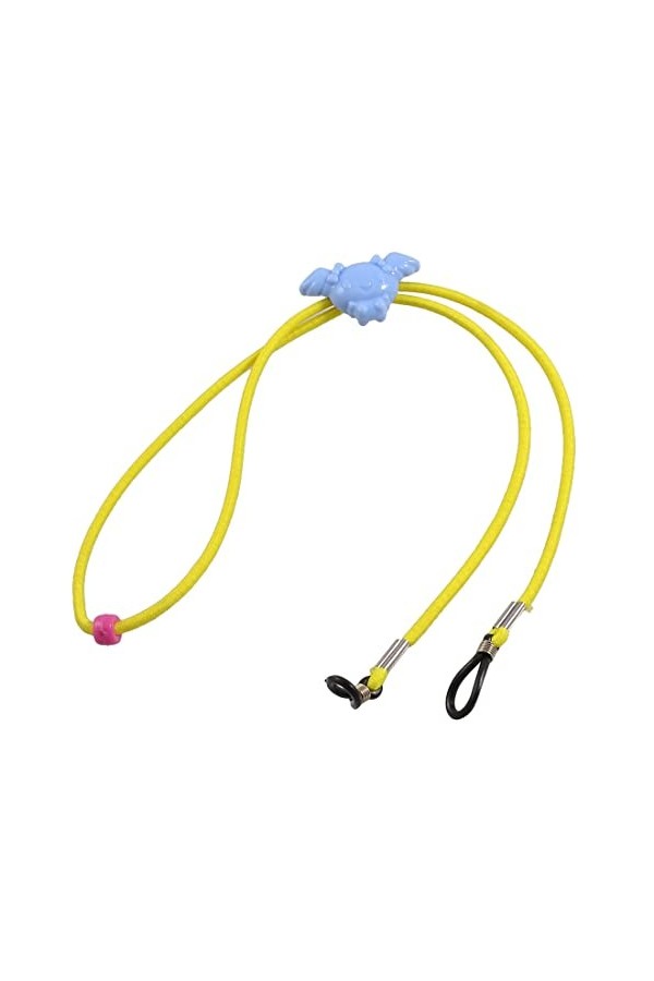 Ruilogod Cordon en nylon jaune support réglable en boucle en caoutchouc Lunettes Conseil Retenue