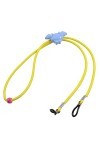 Ruilogod Cordon en nylon jaune support réglable en boucle en caoutchouc Lunettes Conseil Retenue
