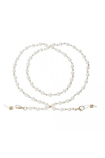 Chaîne de lunettes en peral pour lunettes - Cordon de maintien pour lunettes de soleil - Cordon de voyage anti-perte pour fem