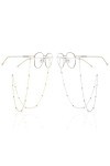 SIOPPKIK Chaîne de lunettes 2PCS pour femmes chaîne de lunettes de soleil en zircone transparente/porte-lunettes/cordon de co