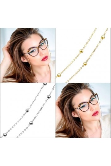 SIOPPKIK Chaîne de lunettes 2PCS pour femmes chaîne de lunettes de soleil en zircone transparente/porte-lunettes/cordon de co