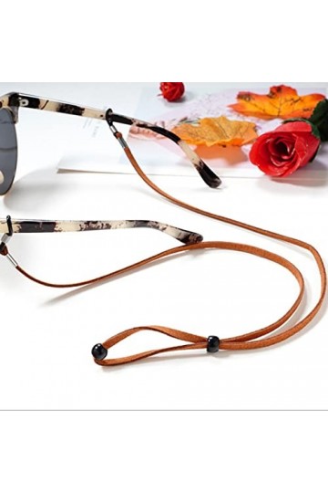 PLABBDPL Cordon Lunettes Corde à Lunettes, 2Pcs Réglable Universel Attaches Lunettes Sangles PU Lunettes Chaîne Ficelle Titul