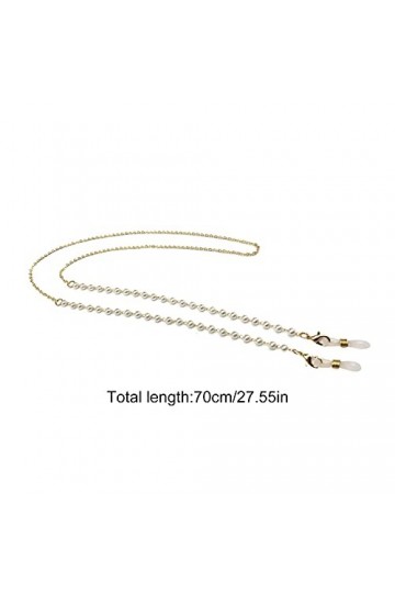 Teegxddy 2CPS Chaine à Lunettes Perle Femmes, pour Lunettes/Lunettes de soleil/Lunettes de lecture avec une Paire Supplémenta