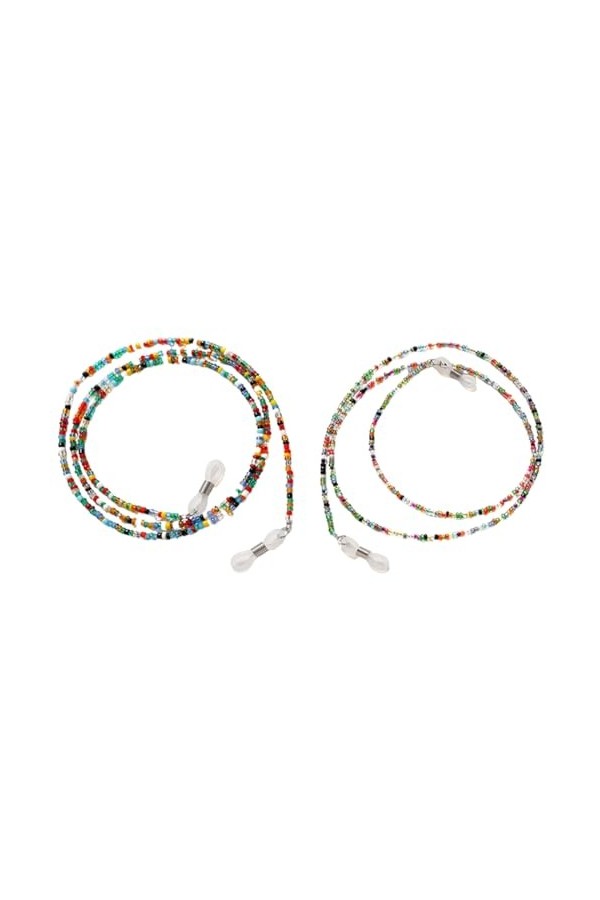 ASYKNM Lot de 2 Supports pour Lunettes avec Cordon et Perles antidérapantes - Parfait pour éviter de Perdre Vos Lunettes Tout