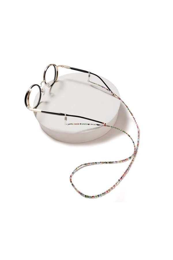 ASYKNM Lot de 2 Supports pour Lunettes avec Cordon et Perles antidérapantes - Parfait pour éviter de Perdre Vos Lunettes Tout