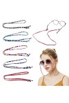 3 Pièces Cordon Lunettes, Chaîne Lunettes Porte Sangle en Coton Grossier Cordon de Soleil, Sangle Corde Retenue à Lunettes de