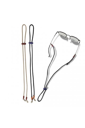 Teegxddy 2Pcs Cordon Lunettes Corde à Lunettes, Réglable Universel Attaches Lunettes Sangles Femmes Hommes Lunettes Cou Cordo