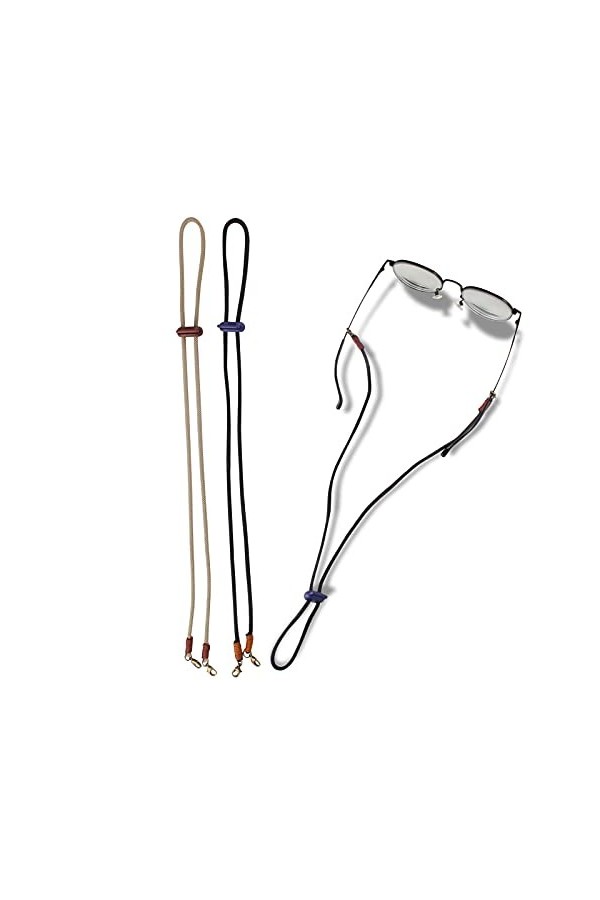 Teegxddy 2Pcs Cordon Lunettes Corde à Lunettes, Réglable Universel Attaches Lunettes Sangles Femmes Hommes Lunettes Cou Cordo