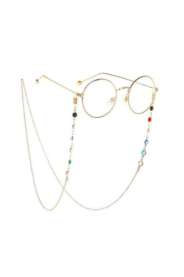 Chaînes de lunettes pour lunettes de lecture, cordon à lunettes, chaîne avec perles creuses, lunettes de soleil, lunettes de 