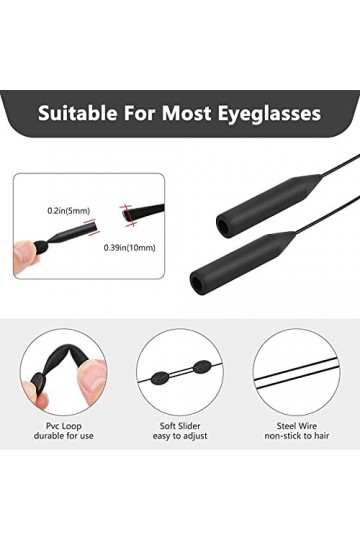 Sangles de Lunettes Réglables Cordon Lunette,Chaine Lunettes,Sangle de Lunettes,Retenue de Lunettes,Corde à Lunettes,Lunettes