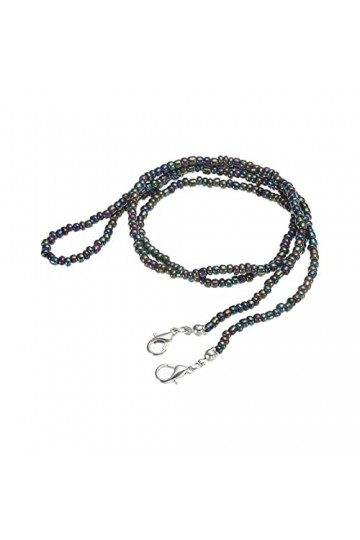 sourcing map Lunettes Chaîne, 29" Lunettes Soleil Perlées Sangle Support Autour Cou Lunettes Retenue Chaîne Chapeau Sangle Co