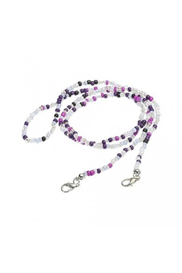 sourcing map Lunettes Chaîne, 30" Lunettes Soleil Perlées Sangle Support Autour Cou Lunettes Retenue Chaîne Chapeau Sangle Co