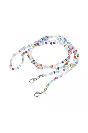 sourcing map Lunettes Chaîne, 30" Lunettes Soleil Perlées Sangle Support Autour Cou Lunettes Retenue Chaîne Chapeau Sangles C