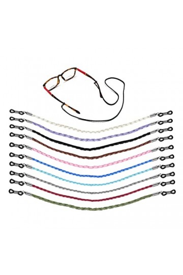 Aabellay Lot de 10 cordons en cuir synthétique tressé pour lunettes de soleil
