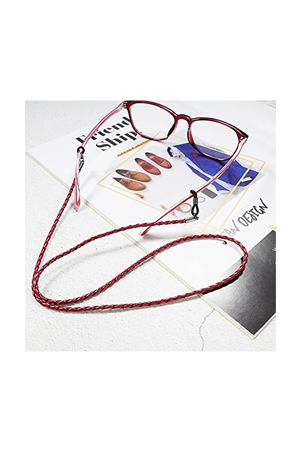 Aabellay Lot de 10 cordons en cuir synthétique tressé pour lunettes de soleil