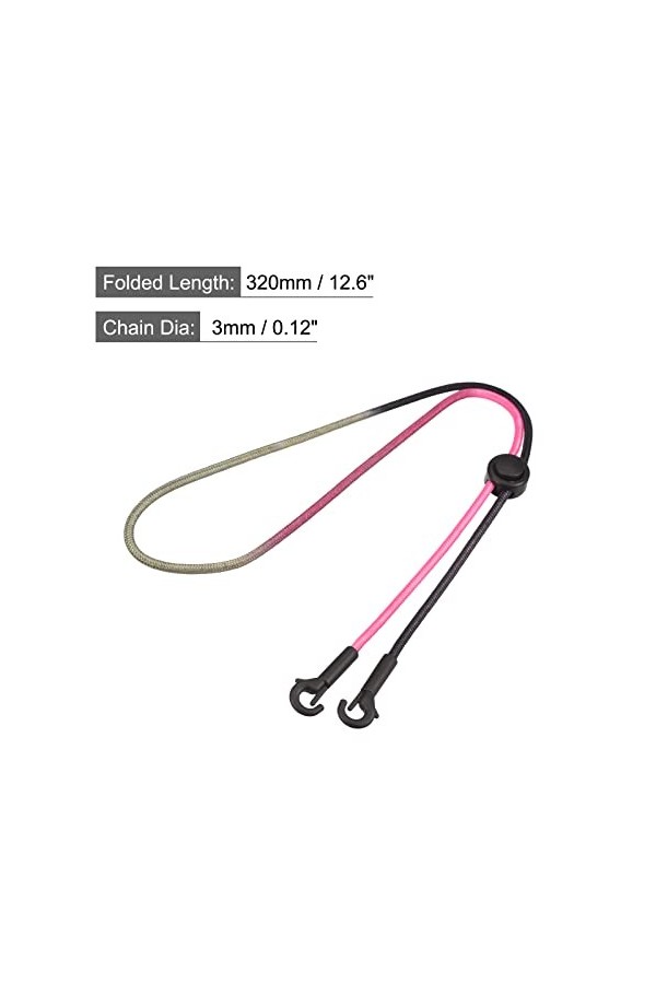 sourcing map Lunettes Titulaire Sangle Cordon, 13" Lunettes Soleil Ficelle Sangle Autour Cou Lunettes Chaîne Chapeau Sangle C