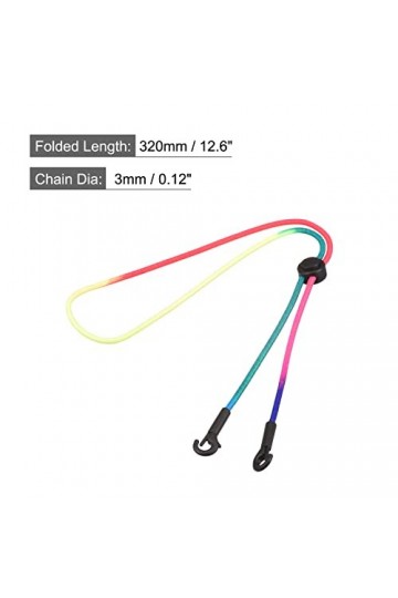 sourcing map Lunettes Titulaire Sangle Cordon, 13" Lunettes Soleil Ficelle Sangle Autour Cou Lunettes Chaîne Chapeau Sangle C