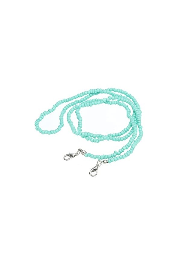 sourcing map Lunettes Chaîne, 30" Lunettes Soleil Perlées Sangle Support Autour Cou Lunettes Retenue Chaîne Chapeau Sangles C