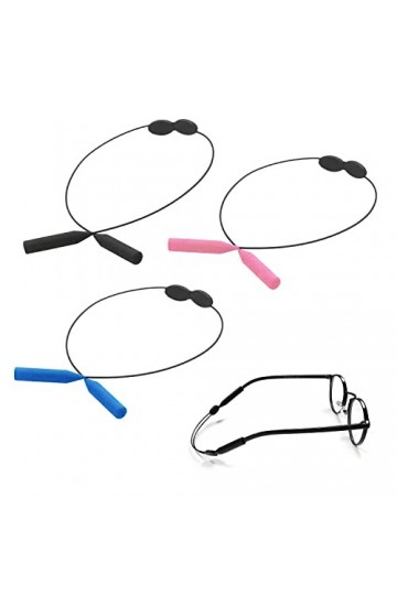 BEIIEB Lot de 3 sangles de lunettes réglables, sangles de lunettes de sport, accessoires de lunettes, sangles de lunettes éla