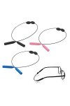 BEIIEB Lot de 3 sangles de lunettes réglables, sangles de lunettes de sport, accessoires de lunettes, sangles de lunettes éla