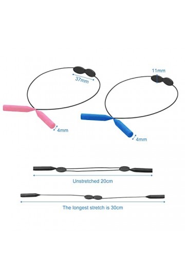 BEIIEB Lot de 3 sangles de lunettes réglables, sangles de lunettes de sport, accessoires de lunettes, sangles de lunettes éla