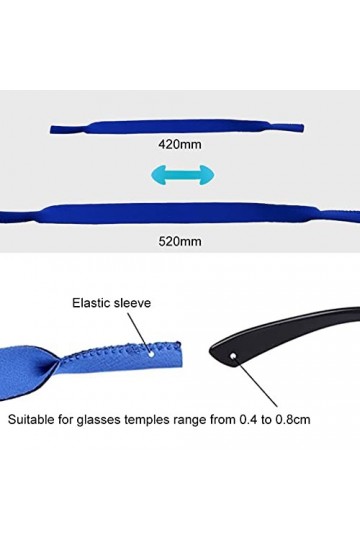 Sangle de lunettes for Lunettes de Sport, Paquet de 4 paires de cordons élastiques, cordons élastiques, sangles de lunettes a