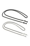 Aabellay Lot de 2 cordons de fixation en métal pour lunettes de soleil - Noir et argenté