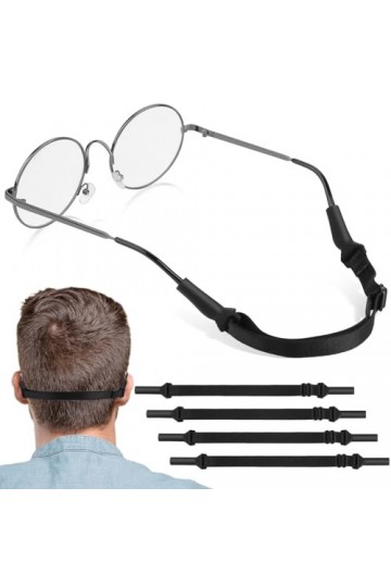 Amaxiu Corde de Retenue de Lunettes Antidérapante sans Queue, 4 Pièces Sangles de Lunettes Réglables Sangle de Lunettes de So