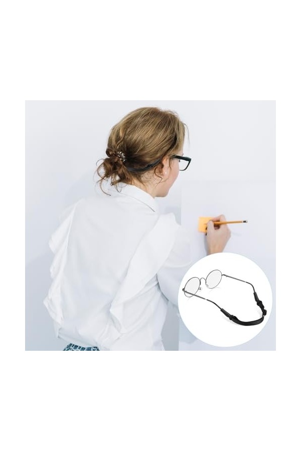 Amaxiu Corde de Retenue de Lunettes Antidérapante sans Queue, 4 Pièces Sangles de Lunettes Réglables Sangle de Lunettes de So