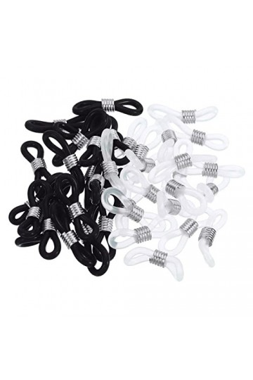 PATIKIL Lunettes Chaîne Connecteur Retenue, 40 Paquet Réglable Anti Glissante Silicone Caoutchouc Sangle Support Chaîne Termi