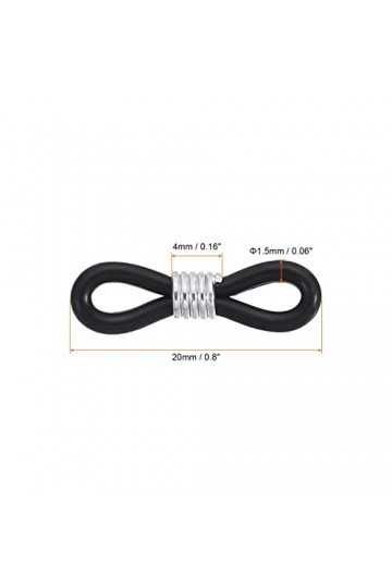 PATIKIL Lunettes Chaîne Connecteur Retenue, 40 Paquet Réglable Anti Glissante Silicone Caoutchouc Sangle Support Chaîne Termi