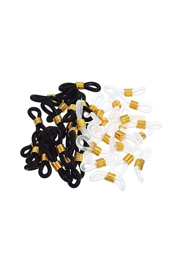 PATIKIL Lunettes Chaîne Connecteur Retenue, 40 Paquet Réglable Anti Glissante Silicone Caoutchouc Sangle Support Chaîne Termi