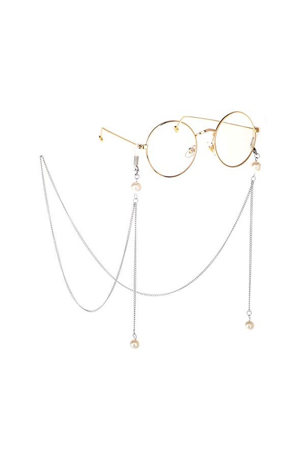 Ototon Cordon à Lunettes Chaîne de Lunettes en Métal avec Strass Universel Lunettes Sangle pour Lunettes de Soleil Unisex Ar