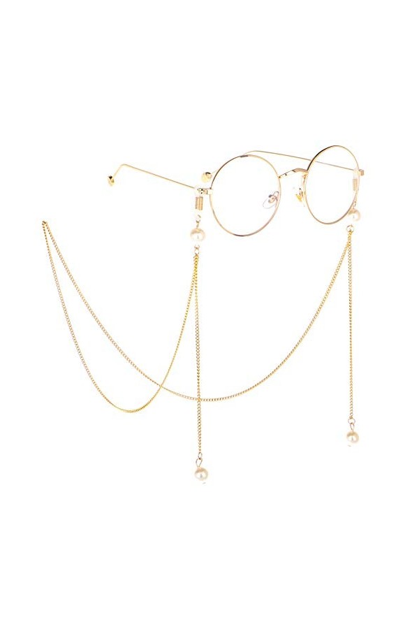 Ototon Cordon à Lunettes Chaîne de Lunettes en Métal avec Strass Universel Lunettes Sangle pour Lunettes de Soleil Unisex Ar