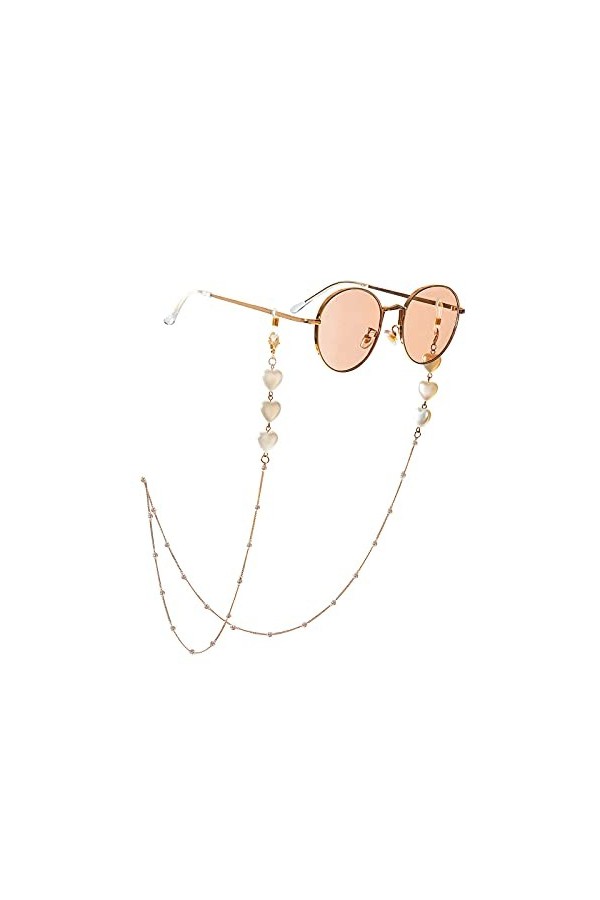 SALUTUY Cordon à lunettes, chaînes à lunettes fixant fermement la chaîne à lunettes avec boucle en silicone et fermeture de h