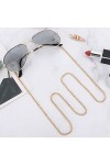 Chaîne de Lunettes Dorée, Chaîne de Porte-Lunettes en Alliage 72 Cm Chaîne de Collier de Lunettes Chaîne de Lunettes de Solei
