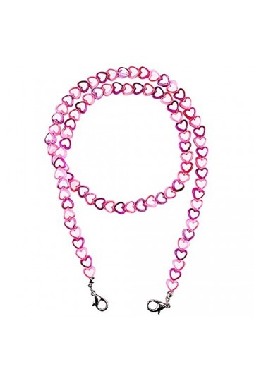 XIONGQI Chaînes de Lunettes perlées, lanières de Couverture de Visage de Perle en Forme de Coeur Acrylique Sangle de Lunettes