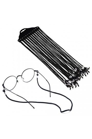 Cordon Lunettes Corde à Lunettes, 12Pcs Réglable Universel Attaches Lunettes Sangles PU Lunettes Chaîne Ficelle Titulaire Cor
