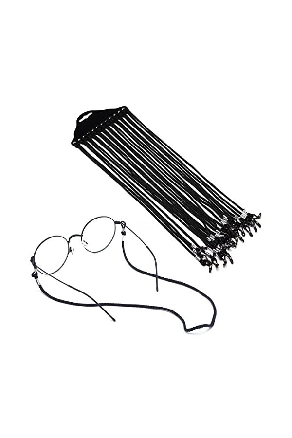 Cordon Lunettes Corde à Lunettes, 12Pcs Réglable Universel Attaches Lunettes Sangles PU Lunettes Chaîne Ficelle Titulaire Cor