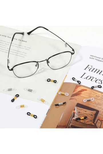 Sliverdew Lot de 100 embouts de chaîne Eyeglass - 4 couleurs réglables - En caoutchouc - Pour chaîne de lunettes - Pour bijou
