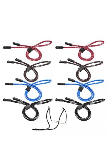 8 Pièces Cordons à Lunettes,Cordon sport pour Lunettes,etenue de Lunettes Réglables Cordon Sport,Porte-Lunettes en Toute sécu