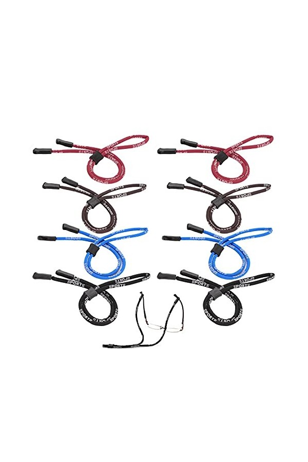 8 Pièces Cordons à Lunettes,Cordon sport pour Lunettes,etenue de Lunettes Réglables Cordon Sport,Porte-Lunettes en Toute sécu