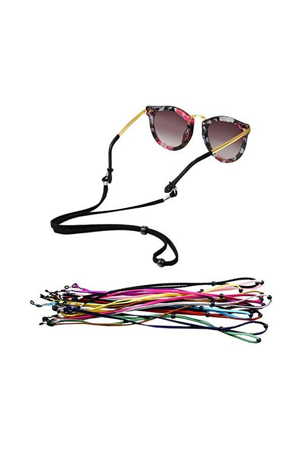 COMVIP Cordon à Lunettes Sport pour Enfant Adulte Réglable Antidérapant 5Pcs Aléatoire
